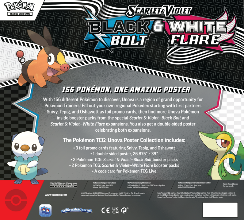 Pokémon TCG: Scarlet & Violet Black Bolt & White Flare Unova Poster Collection