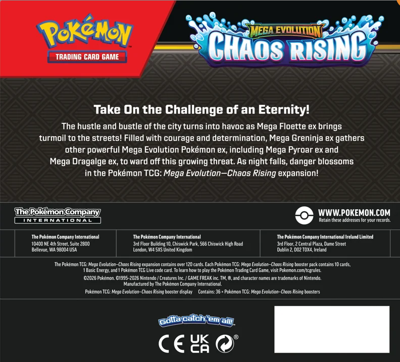 Pokémon TCG: Mega Evolution Chaos Rising Booster Box (36 Packs)